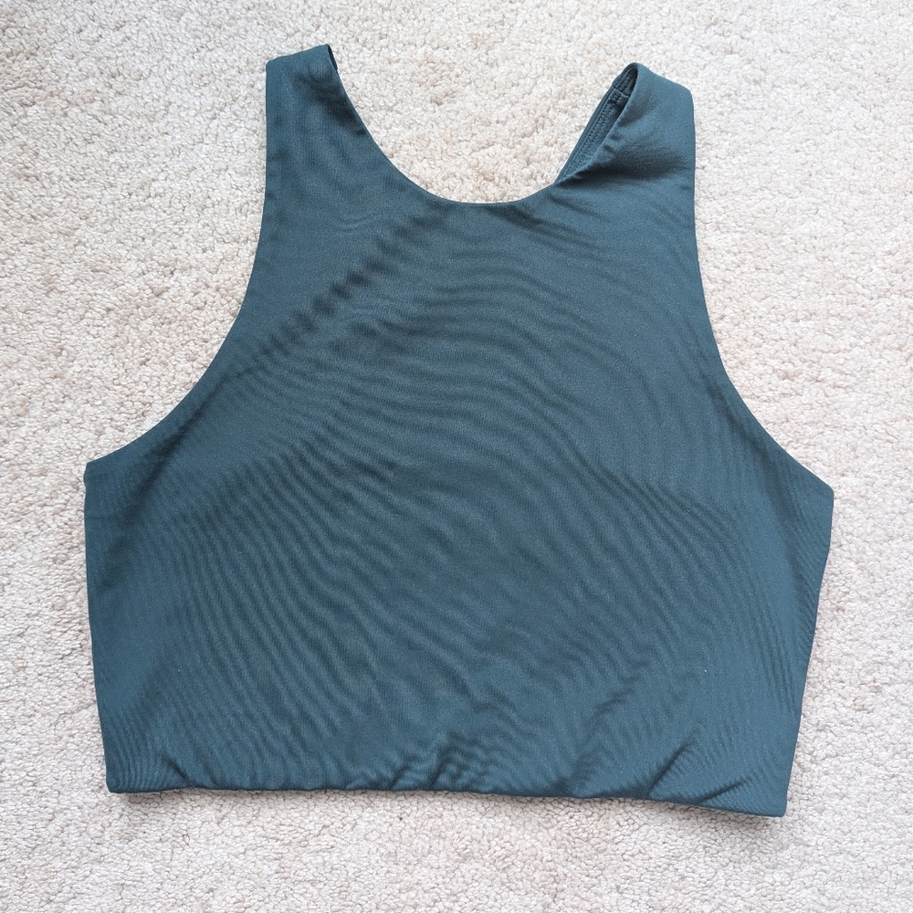 Girlfriend Collective Paloma Racerback Bra In Moss Size Large